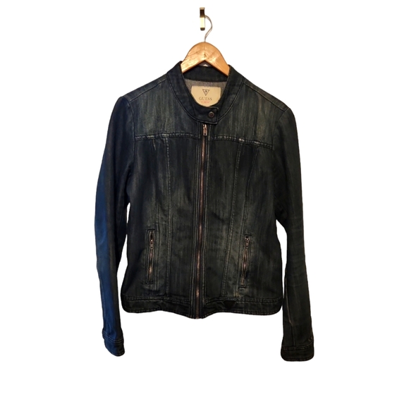 GUESS Originals Moto Zip-Up Jacket - Picture 1 of 6